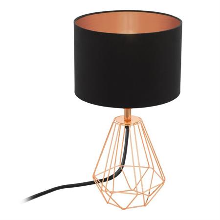 lampada da tavolo di design eglo carlton 2 nero rame