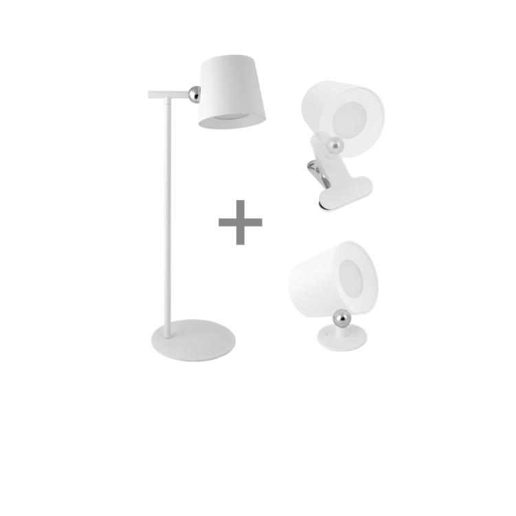 Lampada led da scrivania 3-in-1 ricaricabile BIANC