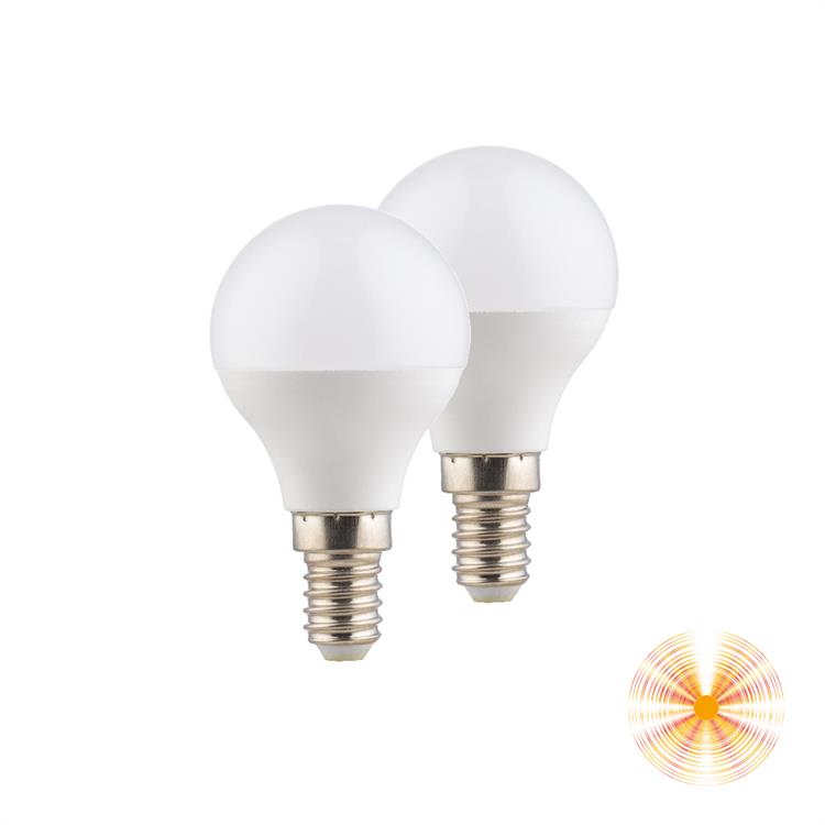 LAMPADINA LED 3000K E14 5W G45 VIVIDA CONFEZIONE DA 2 PEZZI