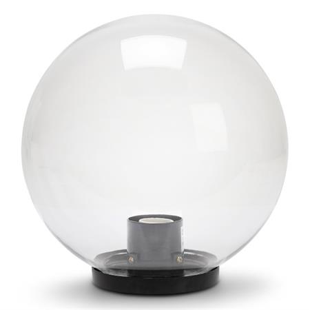 lampione per esterno a sfera 25 cm apolux e27 trasparente