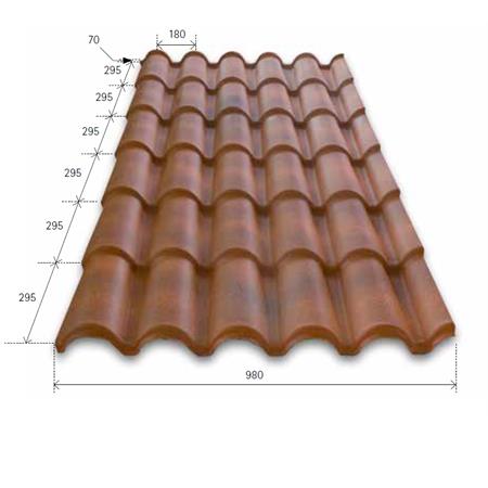 lastra 30 coppi terracotta mt 1840 mm x 980 mm