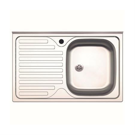 lavello cucina 1 vasca da appoggio 80cm gocciolatoio sinistro