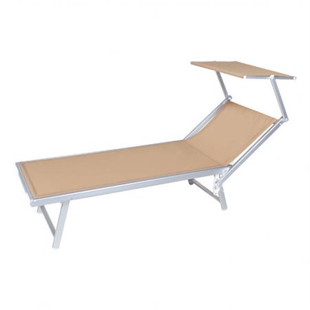 lettino da mare con tettuccio verdelook rimini color sabbia
