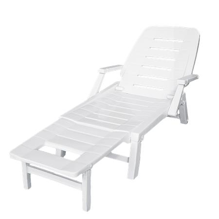 lettino prendisole da giardino areta in plastica bianco