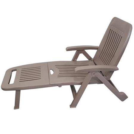 lettino prendisole da giardino areta in plastica tortora