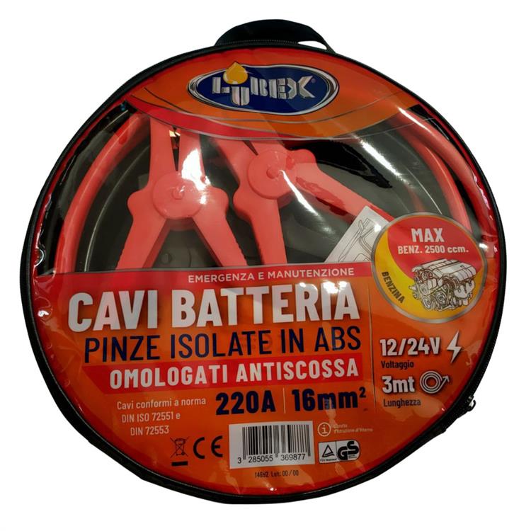 CAVI AVVIAMENTO AUTO LUBEX SEZIONE 16mm - 300cm