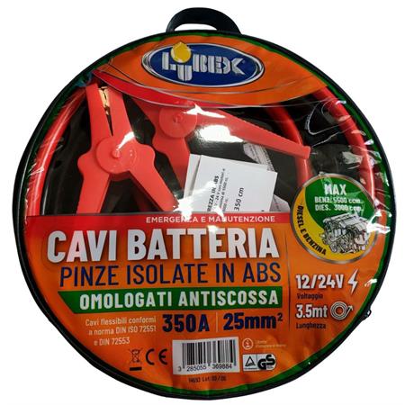 cavi avviamento auto lubex sezione 25mm 350cm