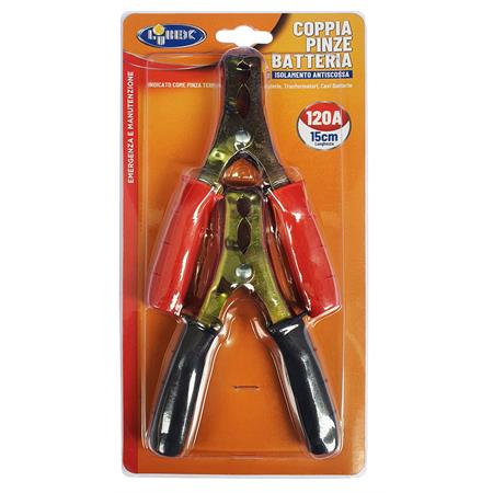 pinze batteria auto 120a 15cm con isolamento antiscossa lubex