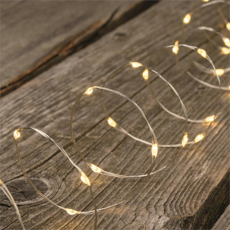 LUCI DI NATALE A BATTERIA 3xAA - CATENA LUMINOSA 8 MT BIANCO CALDO