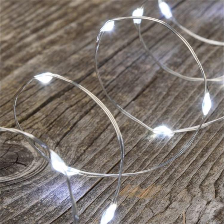 LUCI DI NATALE A BATTERIA CR2032 - CATENA LUMINOSA 2 MT BIANCO FREDDO