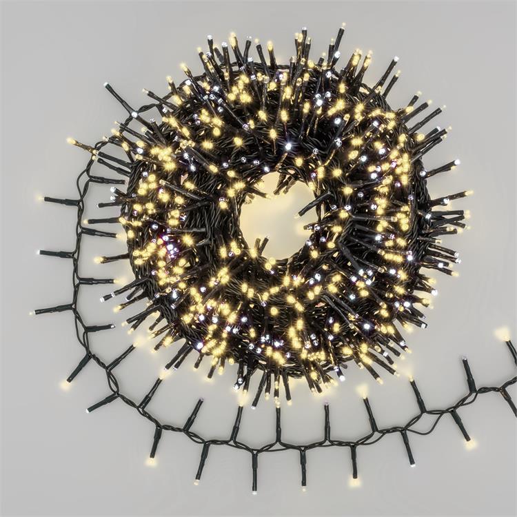 LUCI LED PER ALBERI DI NATALE ESTERNO INTERNO 1000 LED BIANCO CALDO 20MT
