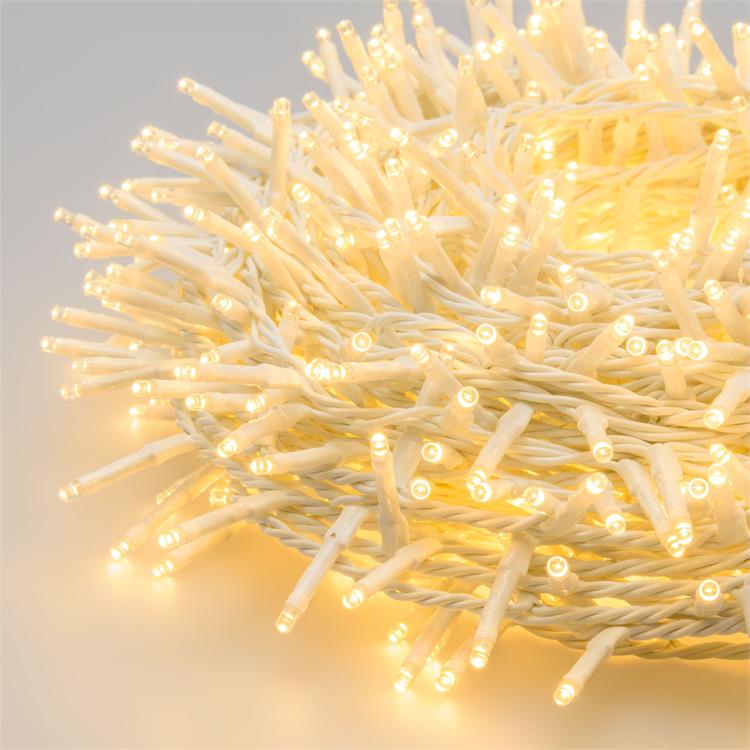 LUCI LED PER ALBERI DI NATALE ESTERNO INTERNO 1000 LED BIANCO CALDO 30,5MT