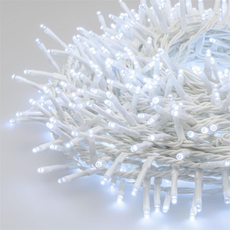 LUCI LED PER ALBERI DI NATALE ESTERNO INTERNO 1000 LED BIANCO ICE 30,5MT