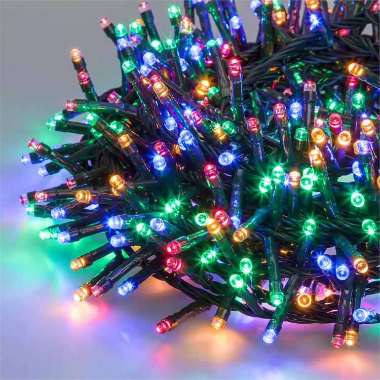 LUCI LED PER ALBERI DI NATALE ESTERNO INTERNO 1500 LED MULTICOLOR 30,5MT