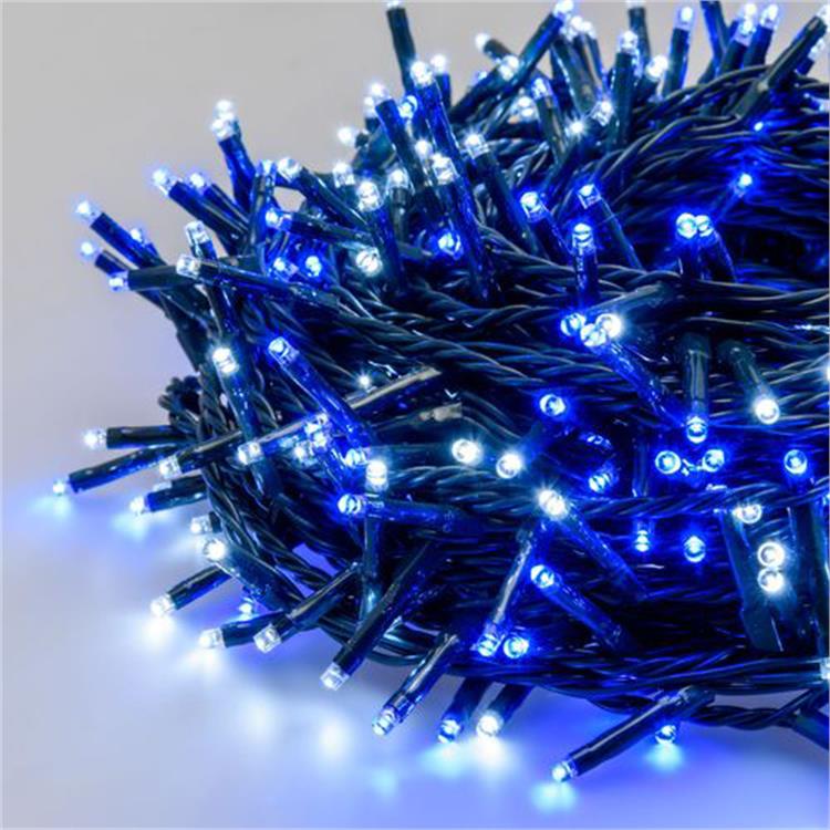 LUCI LED PER ALBERI DI NATALE ESTERNO INTERNO 180 miniLED BIANCO FREDDO E BLU 13,1MT