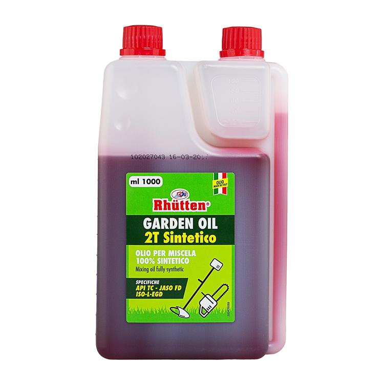 OLIO RHUTTEN SINTETICO GARDEN PER MOTORI A 2 TEMPI DOSATORE 1 LITRO