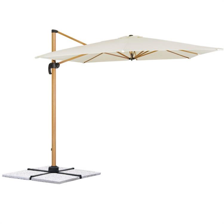 OMBRELLONE DA GIARDINO A BRACCIO RECLINABILE VERDELOOK 3x3 MT COLORE ECRU-LEGNO