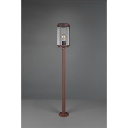 palo luce tanaro lampioncino da esterno e27 ruggine