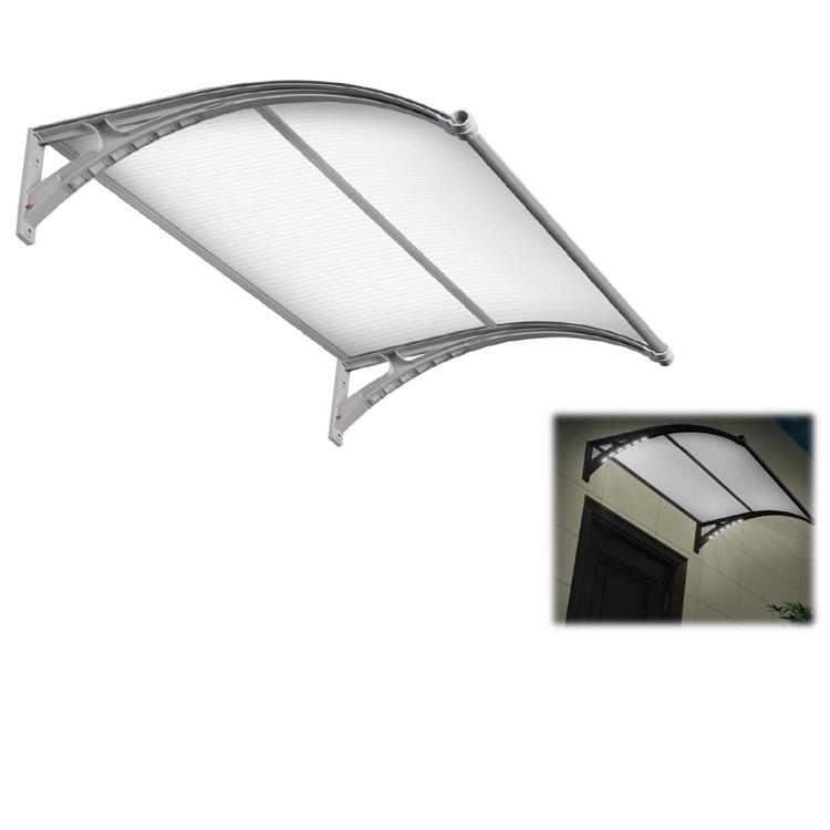 PENSILINA DA ESTERNI IN POLICARBONATO CON LUCI LED 100X150 CM VERDELOOK GRIGIA