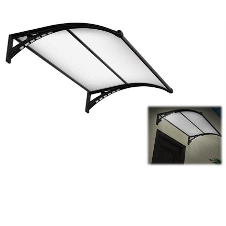 pensilina da esterni in policarbonato con luci led 100x150 cm verdelook nera