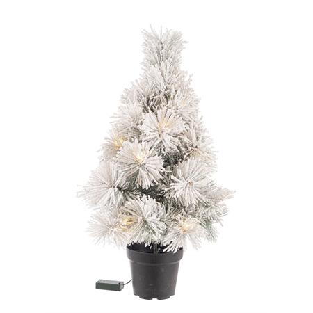 mini albero di natale innevato 60 cm bizzotto pino hayes con luci led