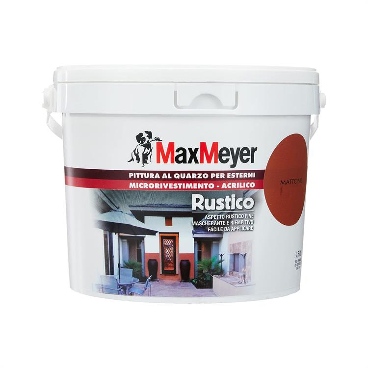 PITTURA AL QUARZO PER ESTERNI - RUSTICO - MATTONE - MAXMEYER - 2.5LT