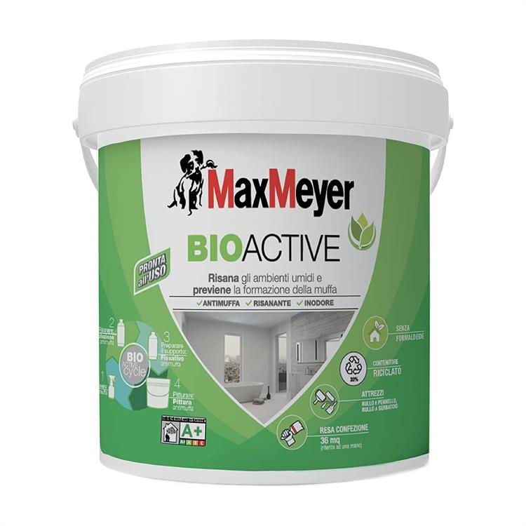 PITTURA ANTIMUFFA TRASPIRANTE BIOACTIVE A+ 4LT - MAXMEYER
