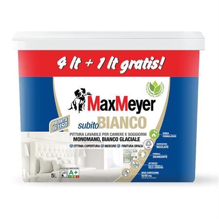pittura lavabile per interni subito bianco a plus 4 piu 1 litri