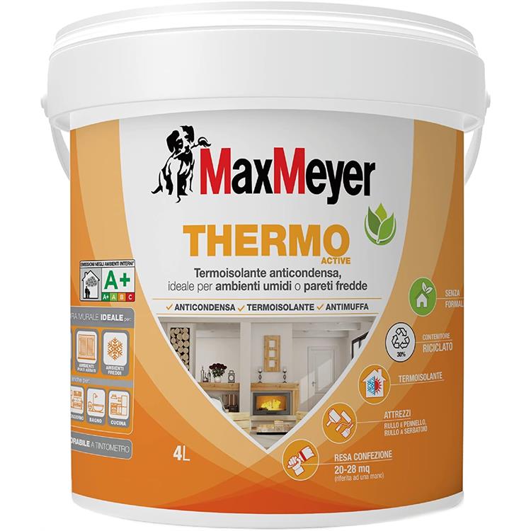 PITTURA TERMICA ANTIMUFFA ANTICONDENSA THERMO ACTIVE A+ 4LT - MAXMEYER