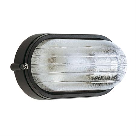 plafoniera da esterno industriale ovale e27 nero