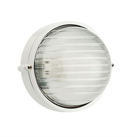 plafoniera da esterno piccola industriale tonda e27 bianco