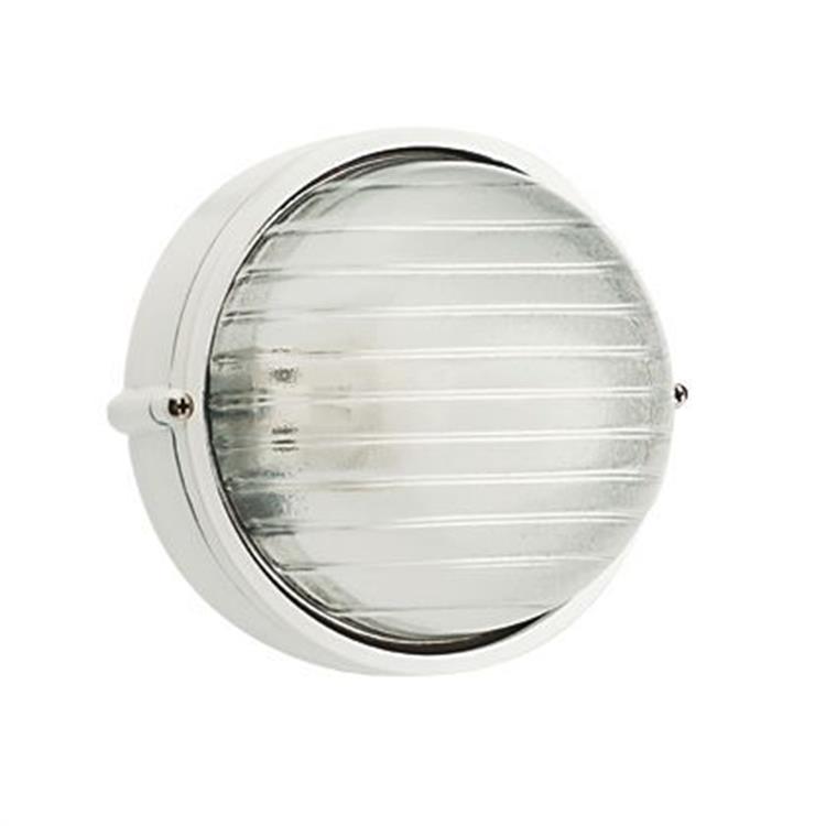 PLAFONIERA DA ESTERNO PICCOLA - INDUSTRIALE TONDA - E27 - BIANCO