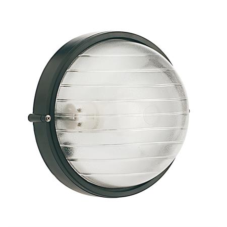 plafoniera da esterno piccola industriale tonda e27 nero