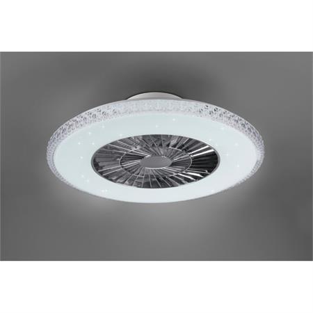 plafoniera harstad ventilatore satinato led effetto cristallo diametro 60 cm
