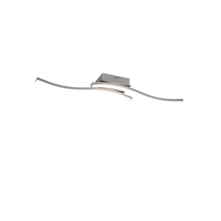 PLAFONIERA LED ROUTE 2 BACCHETTE ONDULATE ACCIAIO SATINATO LUNGHEZZA 54CM