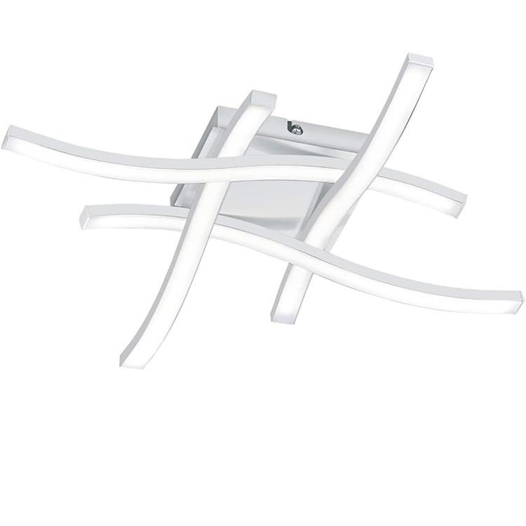 PLAFONIERA ROUTE LED 4 BACCHETTE ONDULATE BIANCA 45,2CMX45,2CM