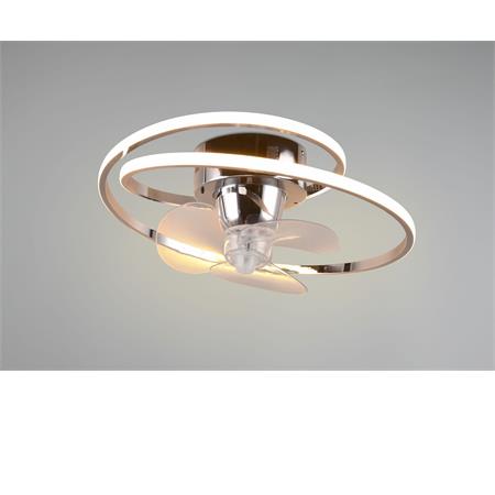 plafoniera ventilatore umea led spirale cromata telecomando