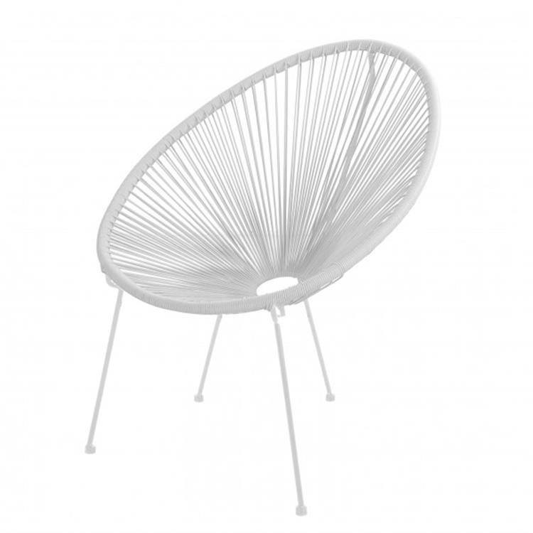 SEDIA DA GIARDINO IN METALLO E RATTAN VERDELOOK BIANCA