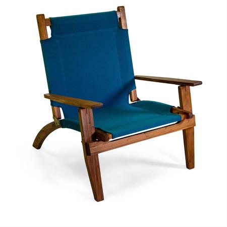 poltrona da giardino in legno diane con tessuto blu