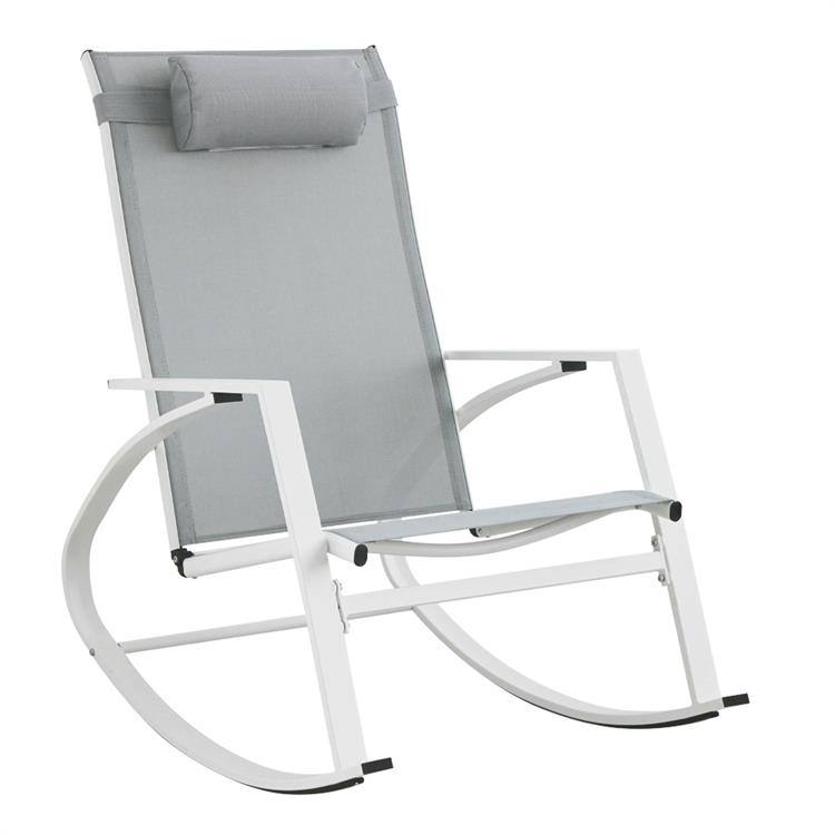 POLTRONA A DONDOLO DA GIARDINO CON POGGIATESTA - DEMID BIANCO