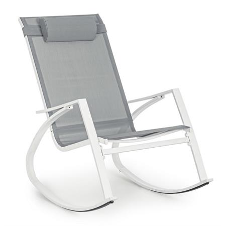 sedia a dondolo da giardino bizzotto demid bianca