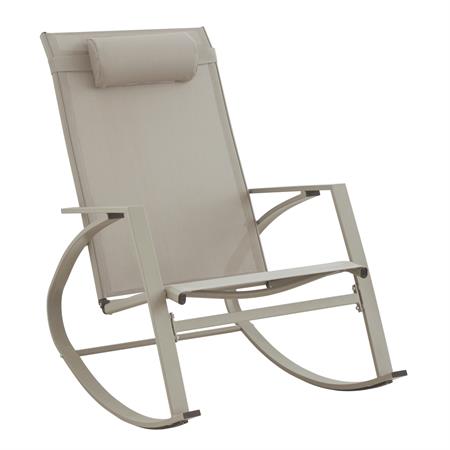 poltrona a dondolo da giardino con poggiatesta demid tortora