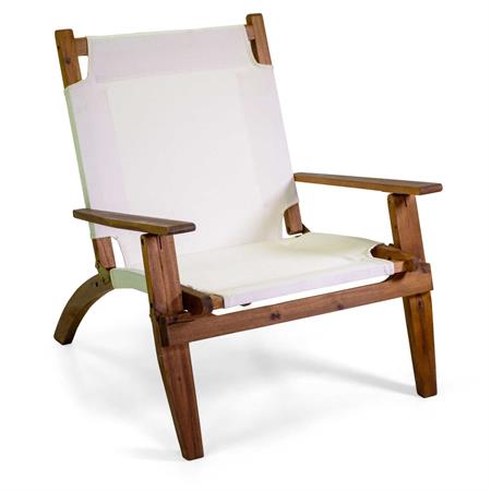 poltrona da giardino in legno diane con tessuto ecru