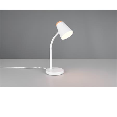 lampada da studio led bianca con base e braccio flessibile h36 cm 500 lumen 3000k pongo