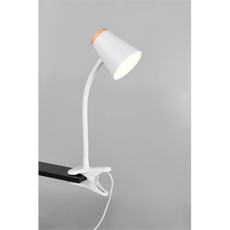 lampada a morsetto led flessibile 500 lumen 3000k pongo bianca