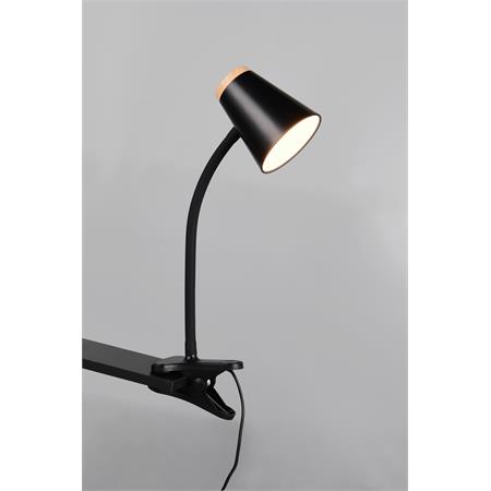 lampada a morsetto led flessibile 500 lumen 3000k pongo nera