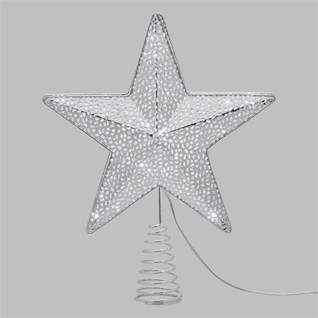 puntale stella luminosa per albero di natale con led decorazioni natalizie a luce calda