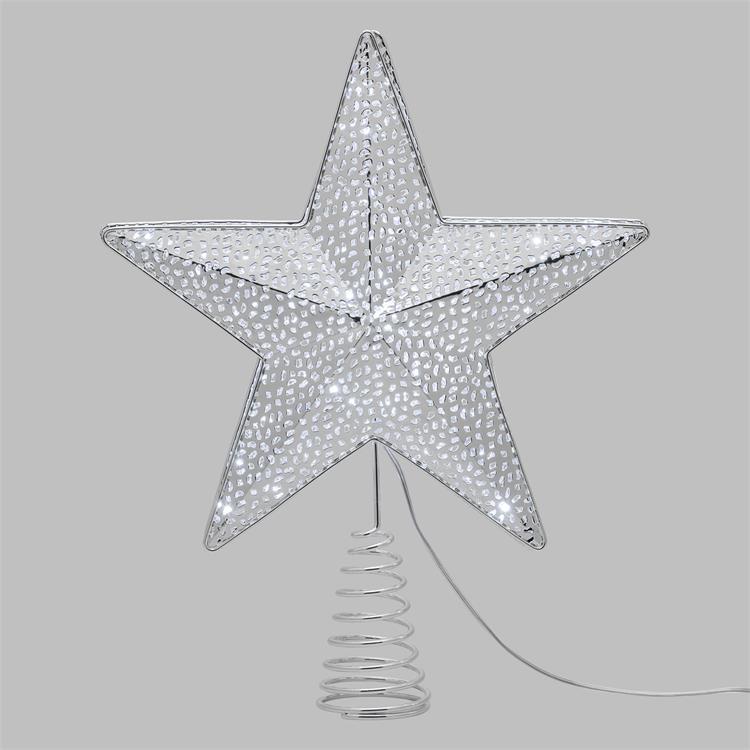 PUNTALE STELLA LUMINOSA PER ALBERO DI NATALE CON LED – DECORAZIONI NATALIZIE A LUCE CALDA