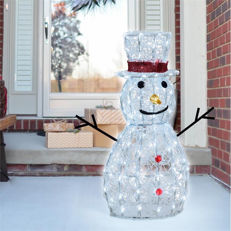 PUPAZZO DI NEVE LUMINOSO 3D H70CM 160 LED SERIE SFN