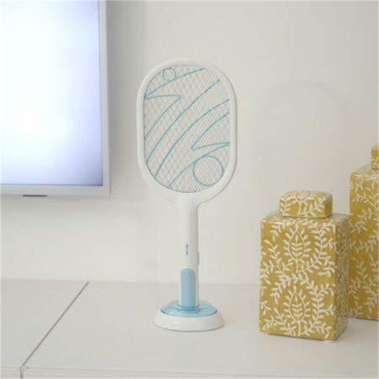 RACCHETTA ELETTRICA ZANZARE CON BASE APPOGGIO RICARICA USB